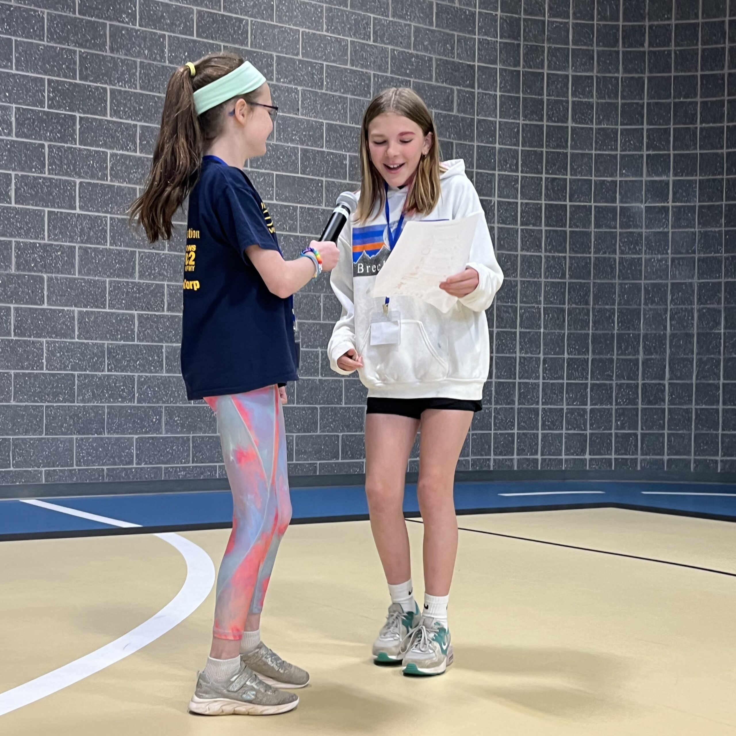 Two campers acting out a healthy habit script